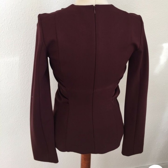 COS Burgundy Jersey with Drape Detail Blouse - Picture 2 of 11